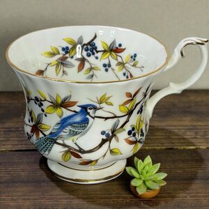 Royal Albert Woodland Series Blue Jay Tea Coffee Cup Bone China England